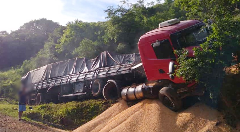 Motorista Joga Caminh O Em Barranco Ap S Ficar Sem Freio Na