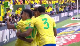 Brasil vence a Colômbia com gol de Vini Jr aos 53 do segundo tempo